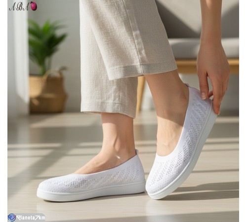 Балетки жіночі на літо (8 пар р.36-41) білий  "Aba"