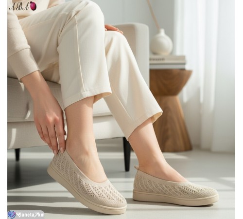 Балетки жіночі на літо (8 пар р.36-41) бежевий  "Aba"