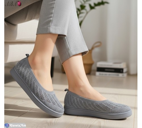 Балетки жіночі на літо (8 пар р.36-41) сірий  "Aba"