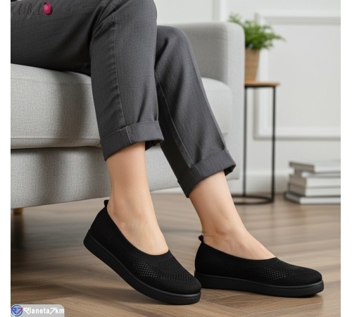 Балетки жіночі на літо (8 пар р.36-41) чорний  "Aba"