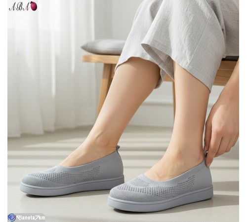 Балетки жіночі на літо (8 пар р.36-41) сірий  "Aba"