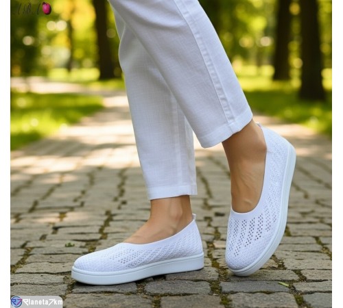 Балетки жіночі на літо (8 пар р.40-43) білий  "Aba"