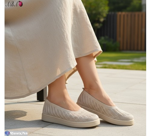 Балетки жіночі на літо (8 пар р.40-43) бежевий  "Aba"