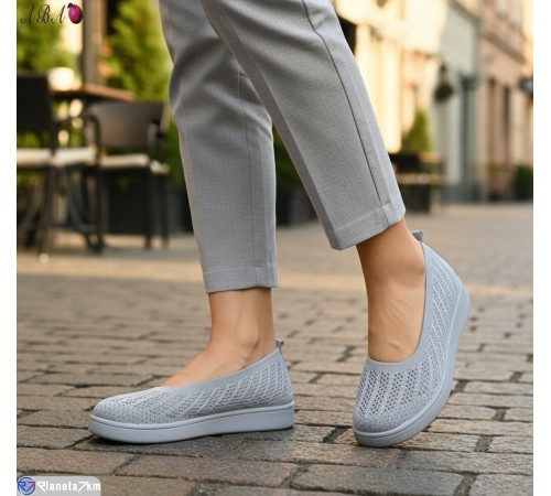 Балетки жіночі на літо (8 пар р.40-43) сірий  "Aba"