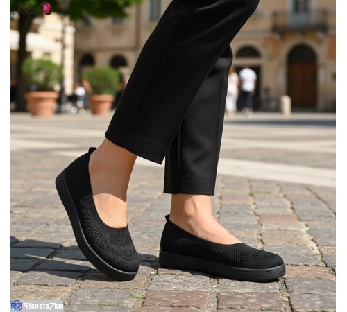 Балетки жіночі на літо (8 пар р.40-43) чорний  "Aba"