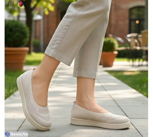 Балетки жіночі на літо (8 пар р.40-43) бежевий  "Aba"