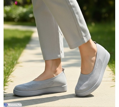 Балетки жіночі на літо (8 пар р.40-43) сірий  "Aba"