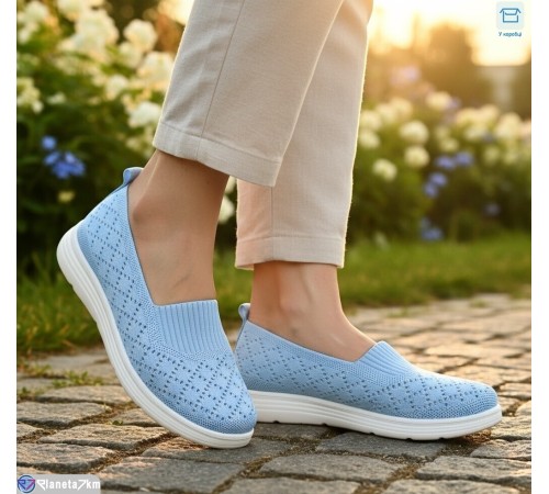 Сліпони жіночі на літо (8 пар р.37-42) блакитний  "KULIBABA"