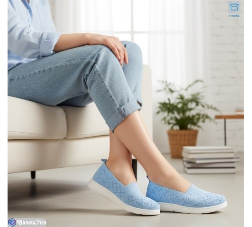Сліпони жіночі на літо (8 пар р.37-42) блакитний  "KULIBABA"
