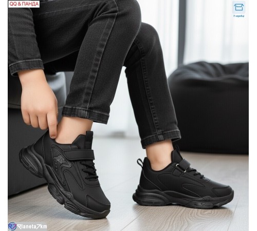 Дитячі кросівки на весну/осінь (6 пар р.26-31) чорний  "QQ&Панда"