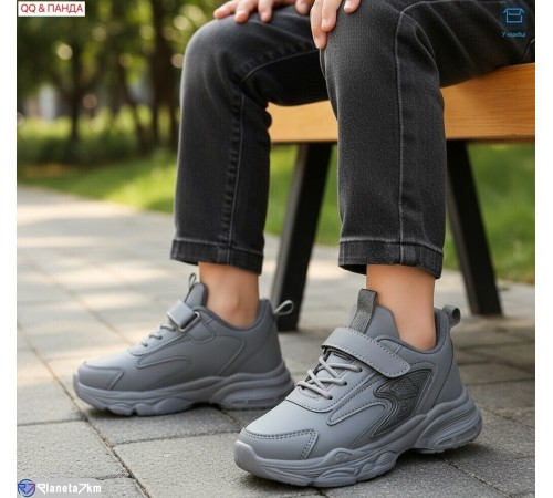 Дитячі кросівки на весну/осінь (6 пар р.26-31) сірий  "QQ&Панда"