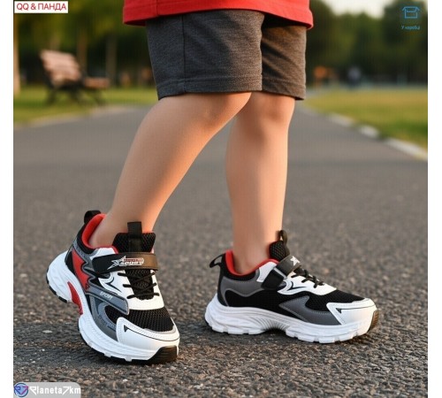 Дитячі кросівки на весну/осінь (6 пар р.33-38) чорний  "QQ&Панда"