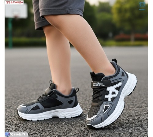 Дитячі кросівки на весну/осінь (6 пар р.32-37) сірий  "QQ&Панда"