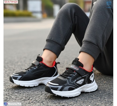 Дитячі кросівки на весну/осінь (6 пар р.32-37) чорний  "QQ&Панда"