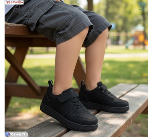 Дитячі кросівки на весну/осінь (6 пар р.32-37) чорний  "QQ&Панда"