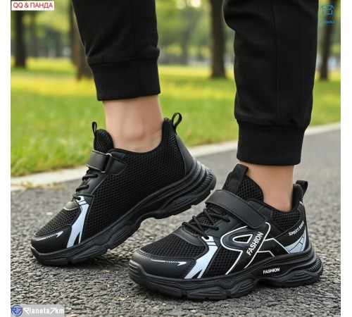 Дитячі кросівки на весну/осінь (6 пар р.32-37) чорний  "QQ&Панда"