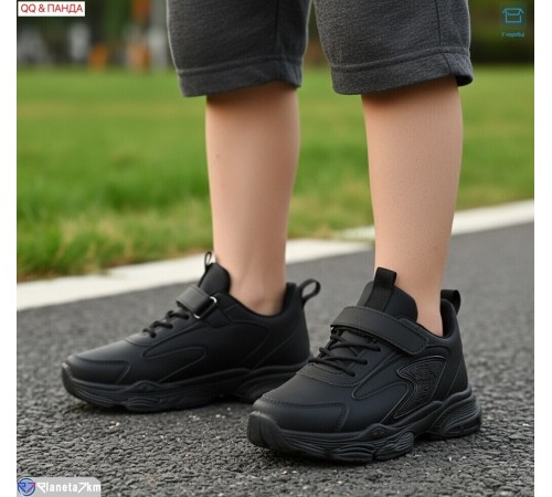 Дитячі кросівки на весну/осінь (6 пар р.32-37) чорний  "QQ&Панда"