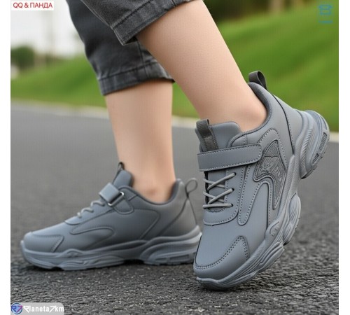 Дитячі кросівки на весну/осінь (6 пар р.32-37) сірий  "QQ&Панда"
