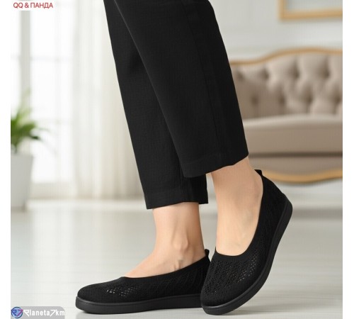 Балетки жіночі на літо (8 пар р.36-41) чорний  "QQ&Панда"