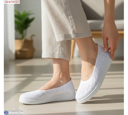 Балетки жіночі на літо (8 пар р.36-41) білий  "QQ&Панда"
