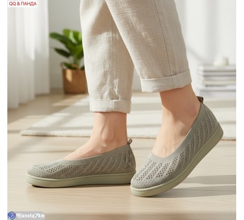 Балетки жіночі на літо (8 пар р.36-41) зелений  "QQ&Панда"