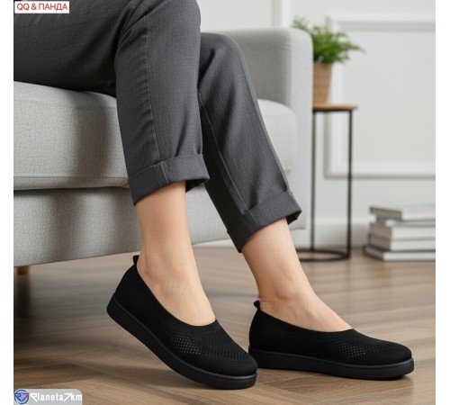 Балетки жіночі на літо (8 пар р.36-41) чорний  "QQ&Панда"