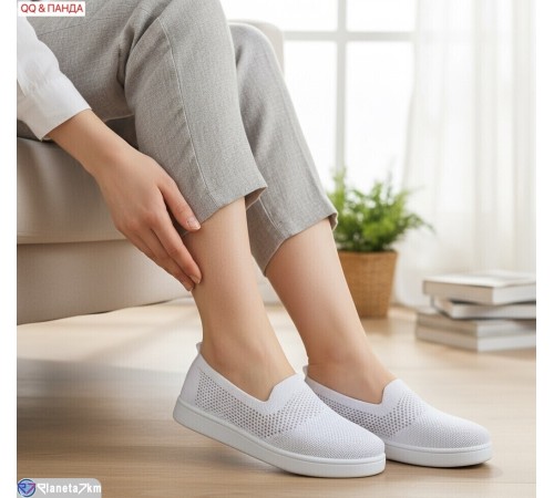 Сліпони жіночі на літо (8 пар р.36-41) білий  "QQ&Панда"