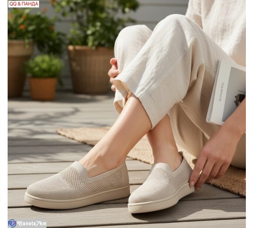Сліпони жіночі на літо (8 пар р.36-41) бежевий  "QQ&Панда"
