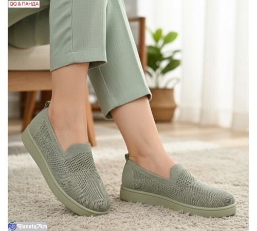 Сліпони жіночі на літо (8 пар р.36-41) зелений  "QQ&Панда"