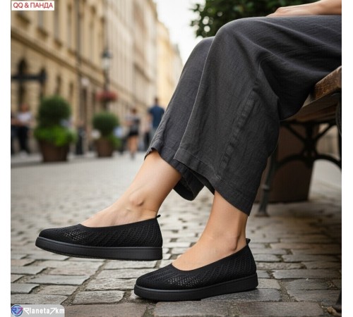 Балетки жіночі на літо (8 пар р.40-43) чорний  "QQ&Панда"