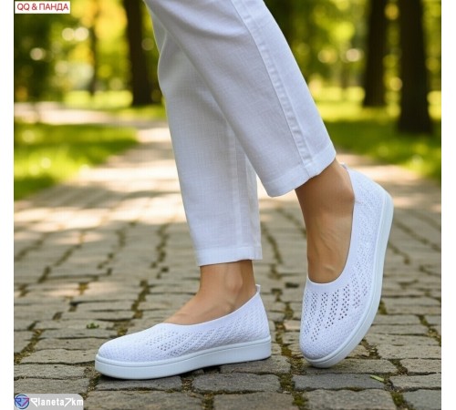Балетки жіночі на літо (8 пар р.40-43) білий  "QQ&Панда"