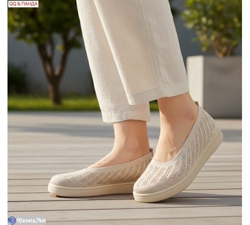 Балетки жіночі на літо (8 пар р.40-43) бежевий  "QQ&Панда"