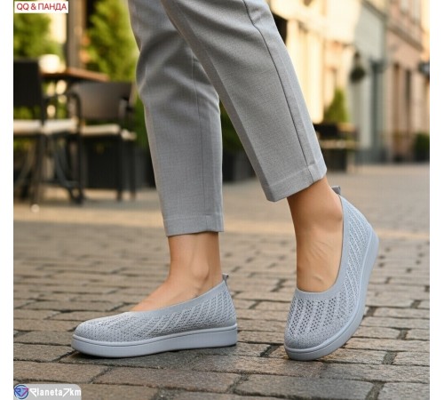 Балетки жіночі на літо (8 пар р.40-43) сірий  "QQ&Панда"