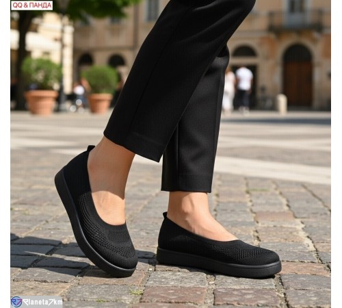 Балетки жіночі на літо (8 пар р.40-43) чорний  "QQ&Панда"