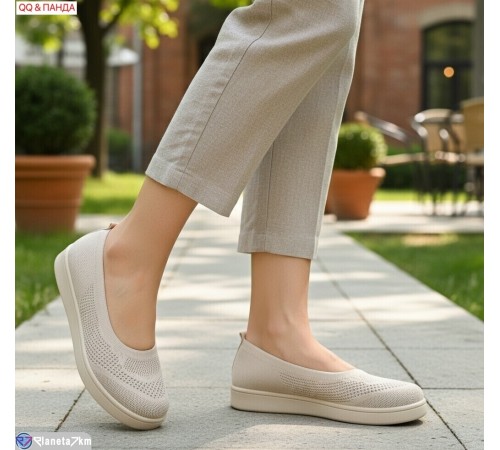 Балетки жіночі на літо (8 пар р.40-43) бежевий  "QQ&Панда"