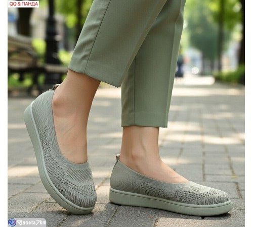 Балетки жіночі на літо (8 пар р.40-43) зелений  "QQ&Панда"