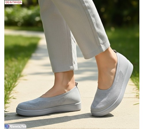 Балетки жіночі на літо (8 пар р.40-43) сірий  "QQ&Панда"