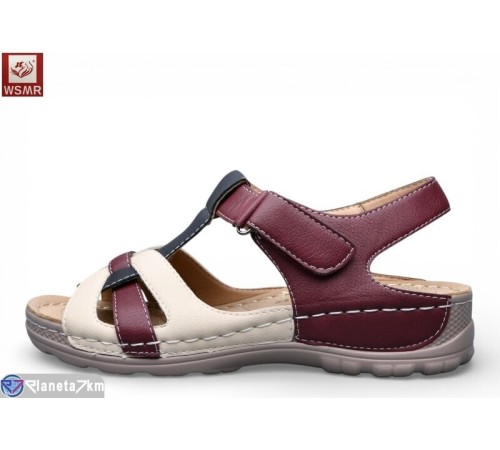 Босоніжки жіночі на літо (8 пар р.37-42) бордовий  "WSMR"