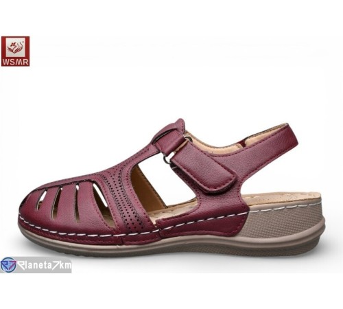 Босоніжки жіночі на літо (8 пар р.37-42) бордовий  "WSMR"