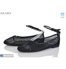 Балетки жіночі на літо (8 пар р.36-41) чорний  "Latifa"