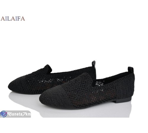 Балетки жіночі на літо (8 пар р.36-41) чорний  "Latifa"