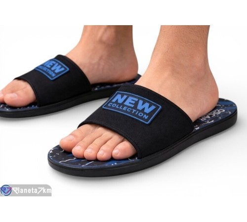 Шлепки чоловічі на літо (6 пар р.40-45) чорний  "Kalabok"