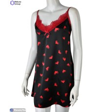 Нічна сорочка на літо (5 шт. р.сетка M-3XL) чорний  "Raluka"