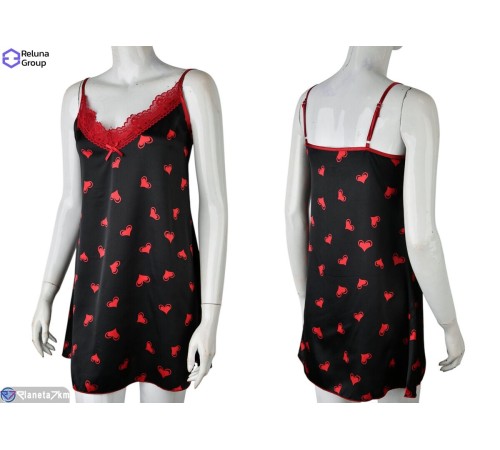 Нічна сорочка на літо (5 шт. р.сетка M-3XL) чорний  "Raluka"