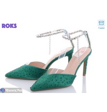 Босоніжки жіночі на літо (12 пар р.36-40) зелений  "Roks"