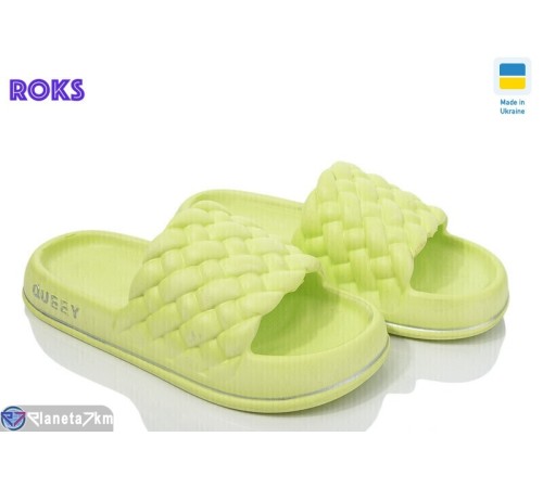 Шлепки жіночі на літо (6 пар р.36-41) зелений  "Roks"