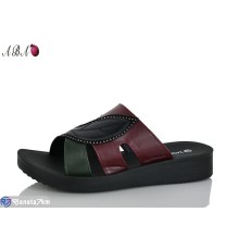 Шлепки жіночі на літо (6 пар р.37-42) бордовий  "Aba"