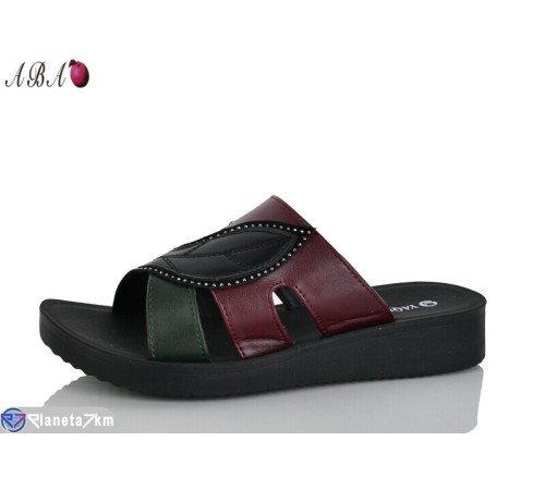 Шлепки жіночі на літо (6 пар р.37-42) бордовий  "Aba"
