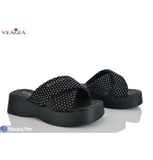 Шлепки жіночі на літо (8 пар р.36-40) чорний  "Veagia-ADA"