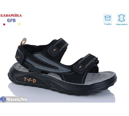 Сандалі дитячі на літо (8 пар р.32-37) чорний  "GFB-Канарейка"